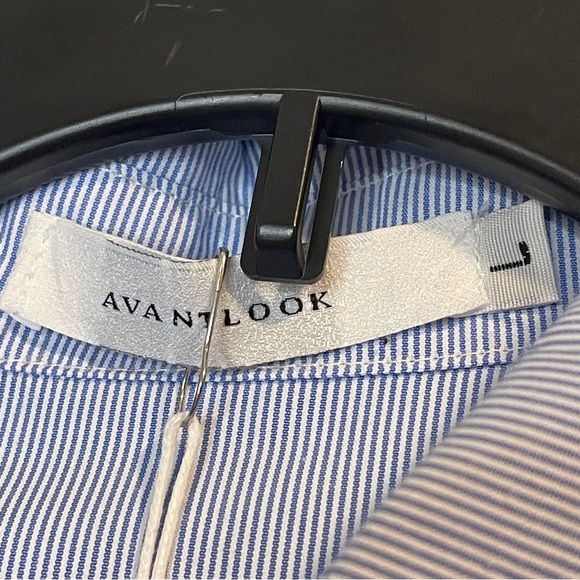 Avantlook Blue Striped Button up LS Shirt L NWT - Picture 4 of 7